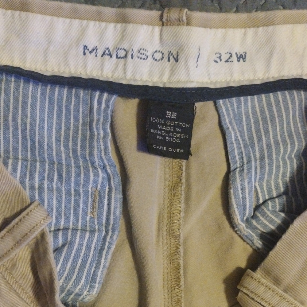 Madison Men's Tan Flat Front Shorts - Picture 3 of 6
